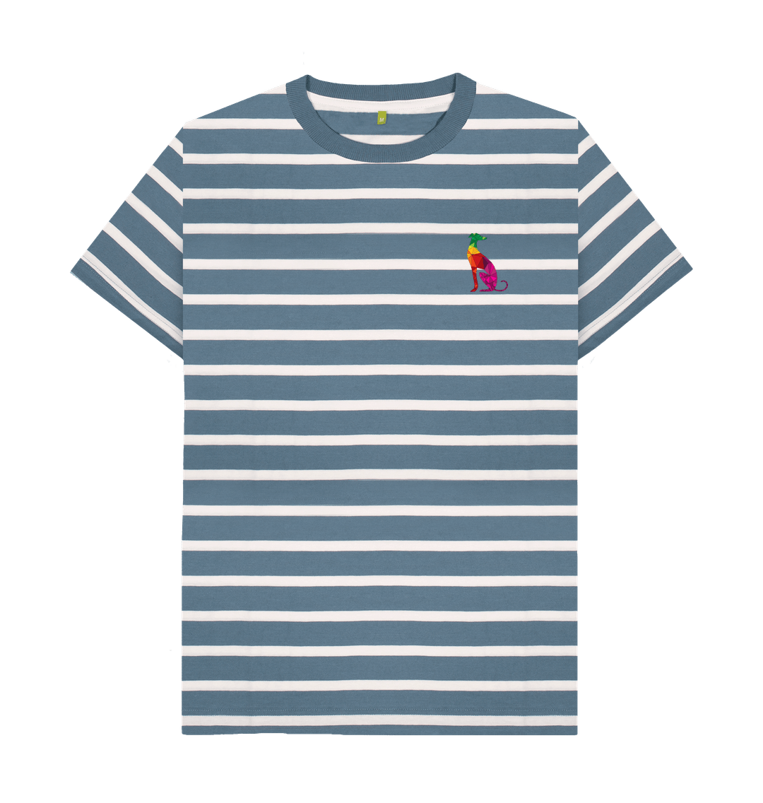 Blue Stripes Stripey Biggar Greyhound tee