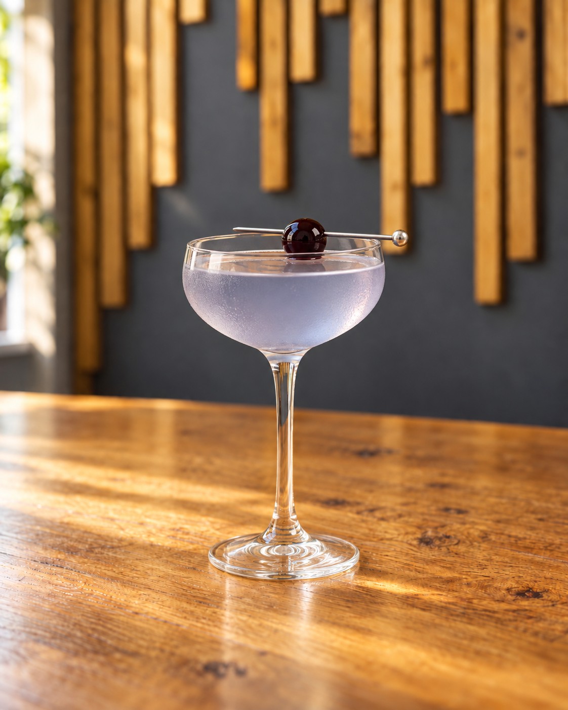 Aviation cocktail served at the Biggar Stillhouse