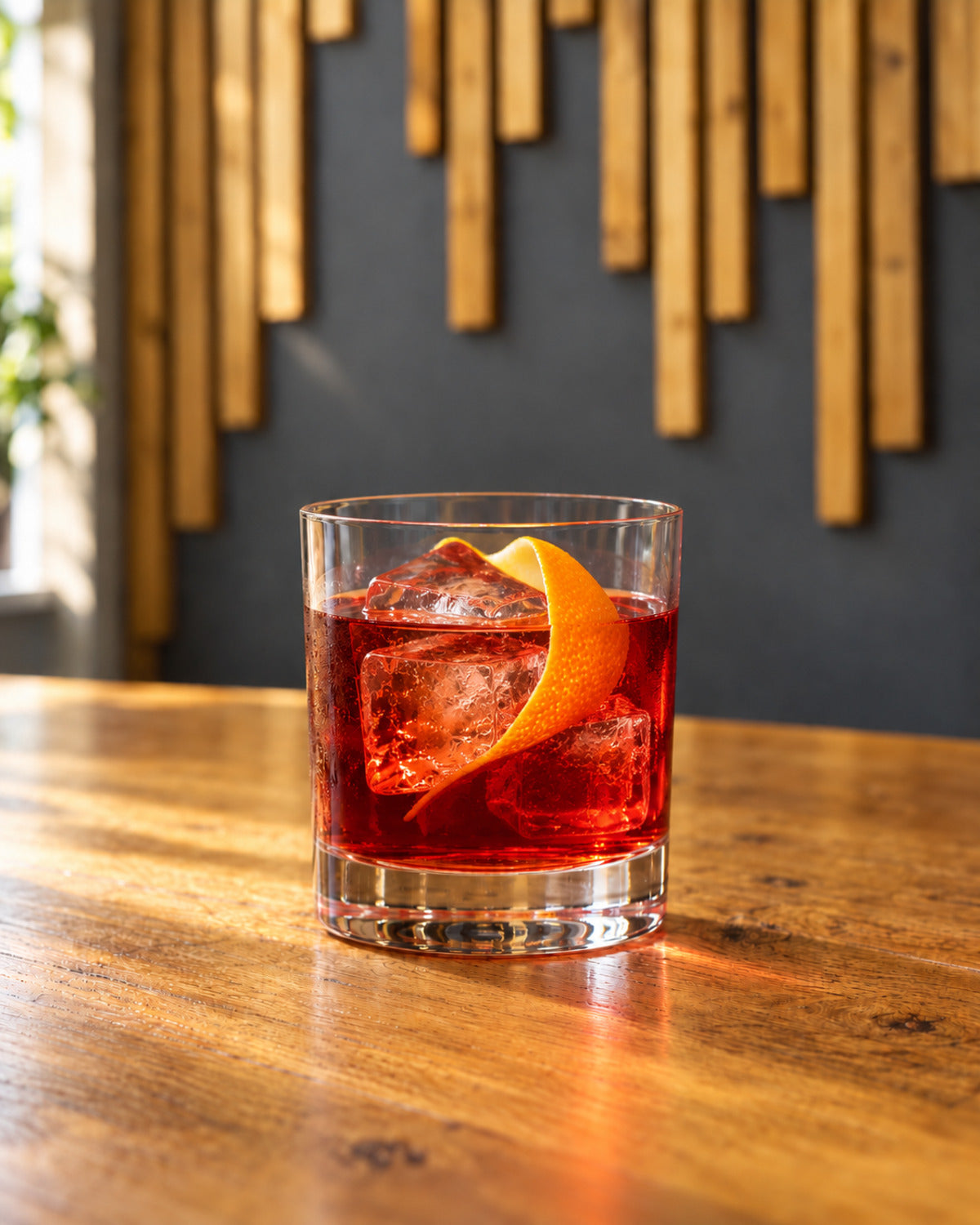 Clyde Valley Plum Negroni cocktail served at the Biggar Stillhouse