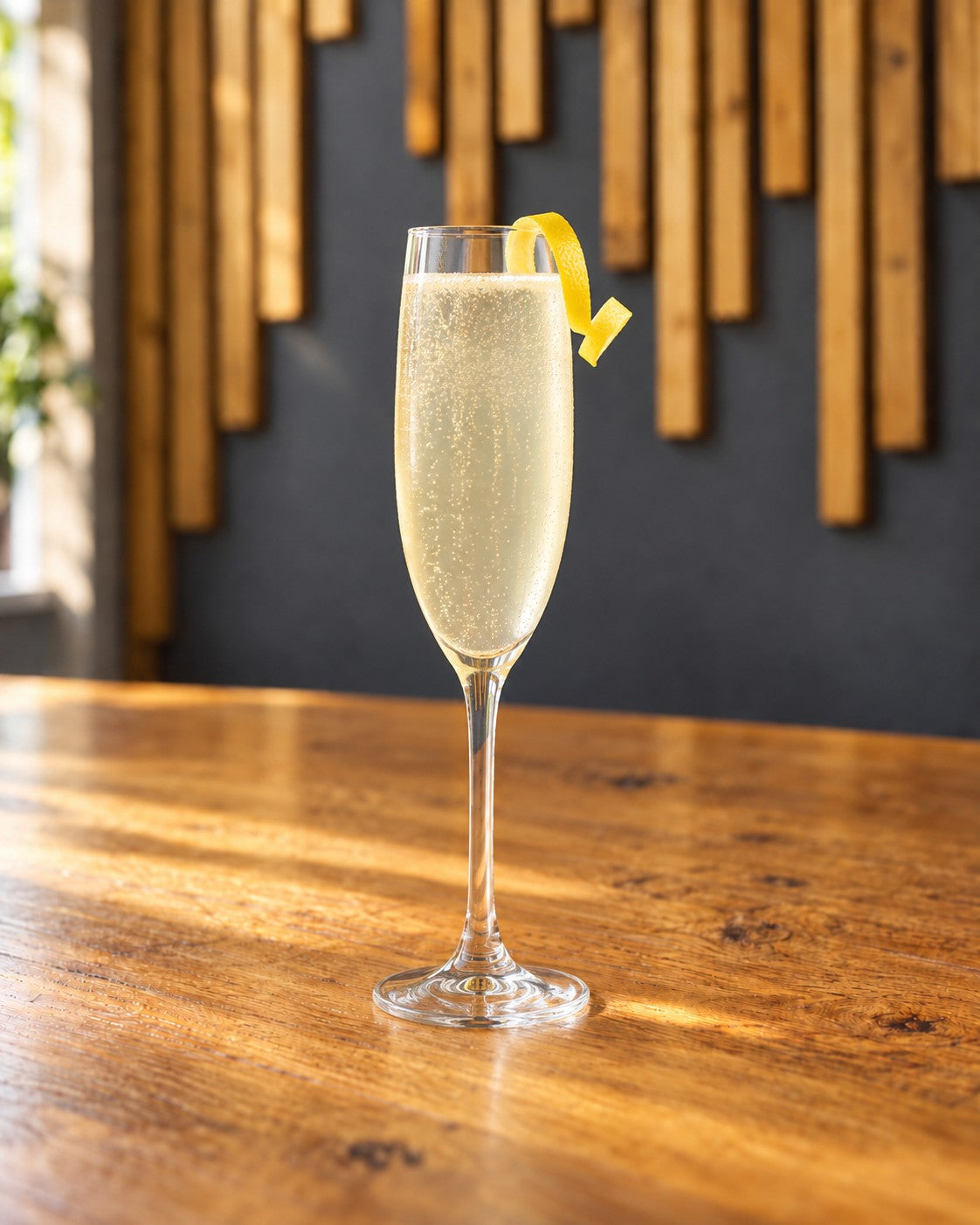 French 75 cocktail served at the Biggar Stillhouse