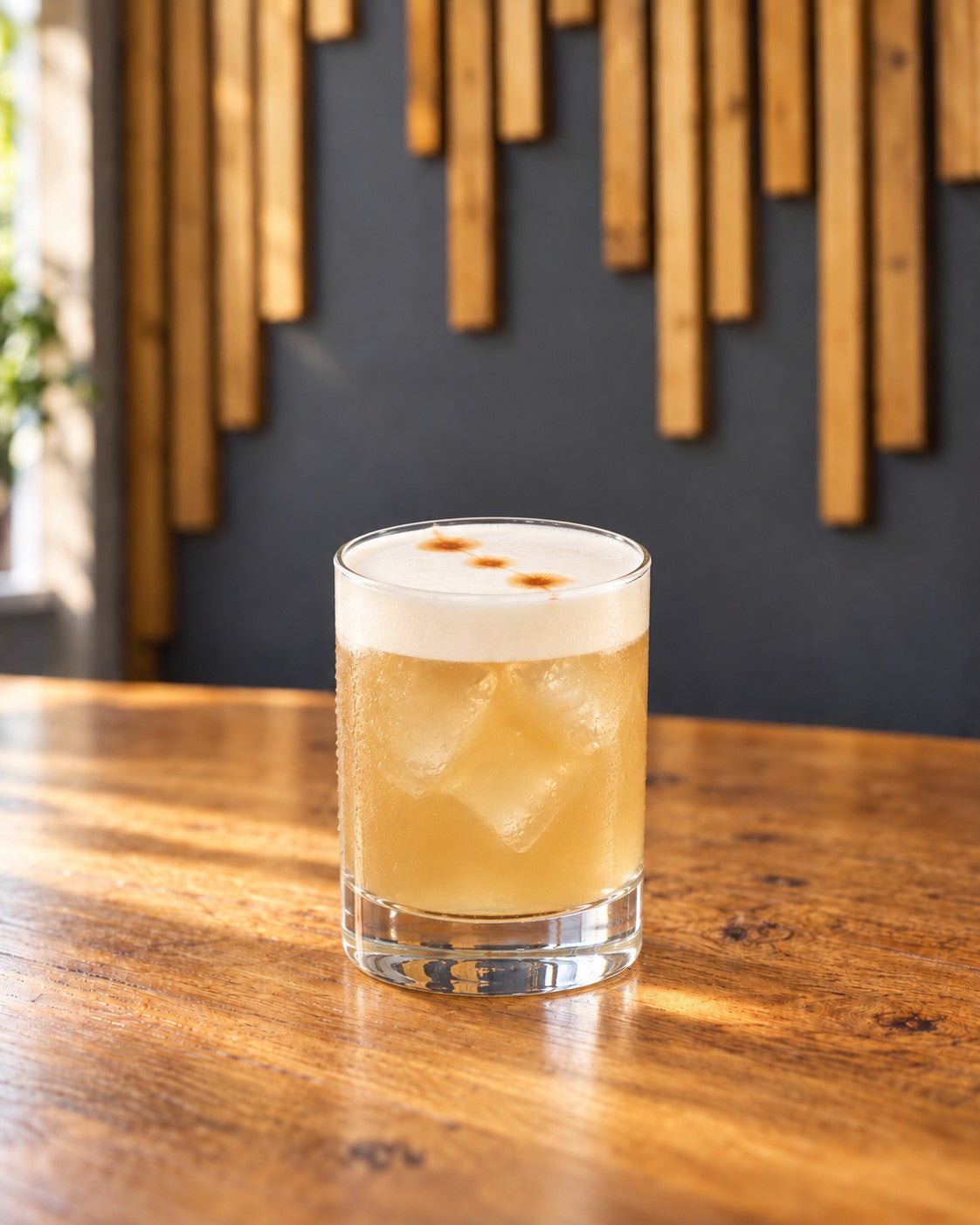 Spiced Rum Sour cocktail served at the Biggar Stillhouse